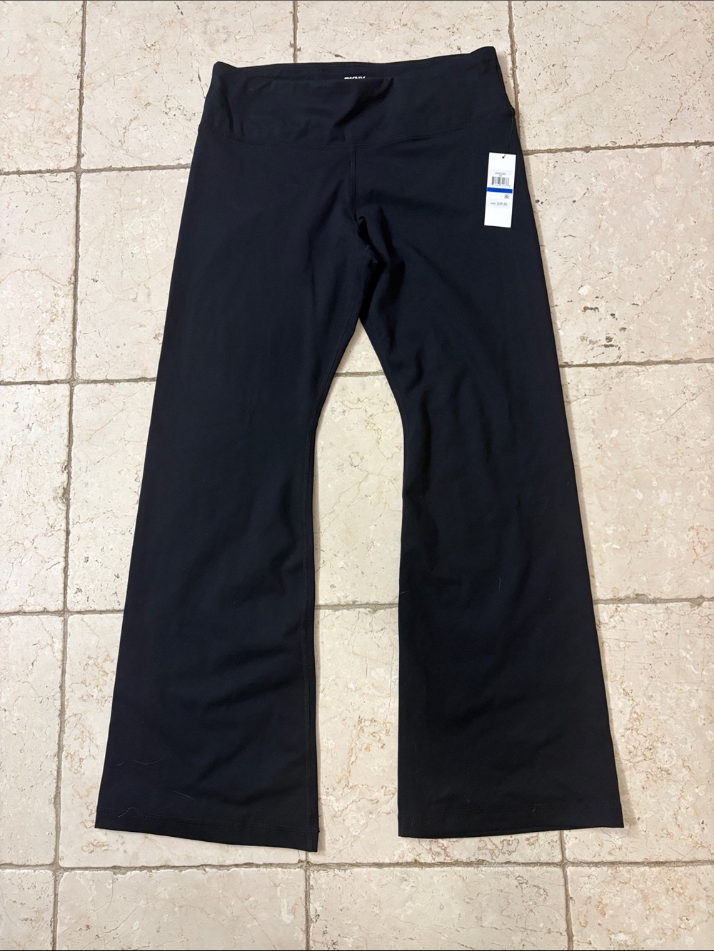 DKNY Black Wide-Leg Active Pants